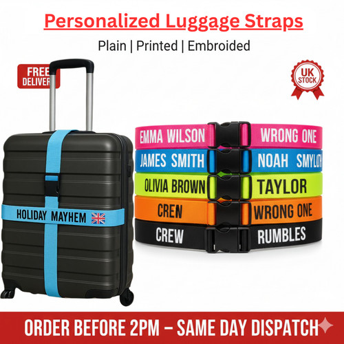 Personalised luggage strap - personalised,