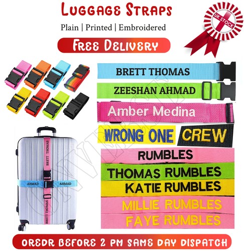 Personalised luggage straps - personalised,
